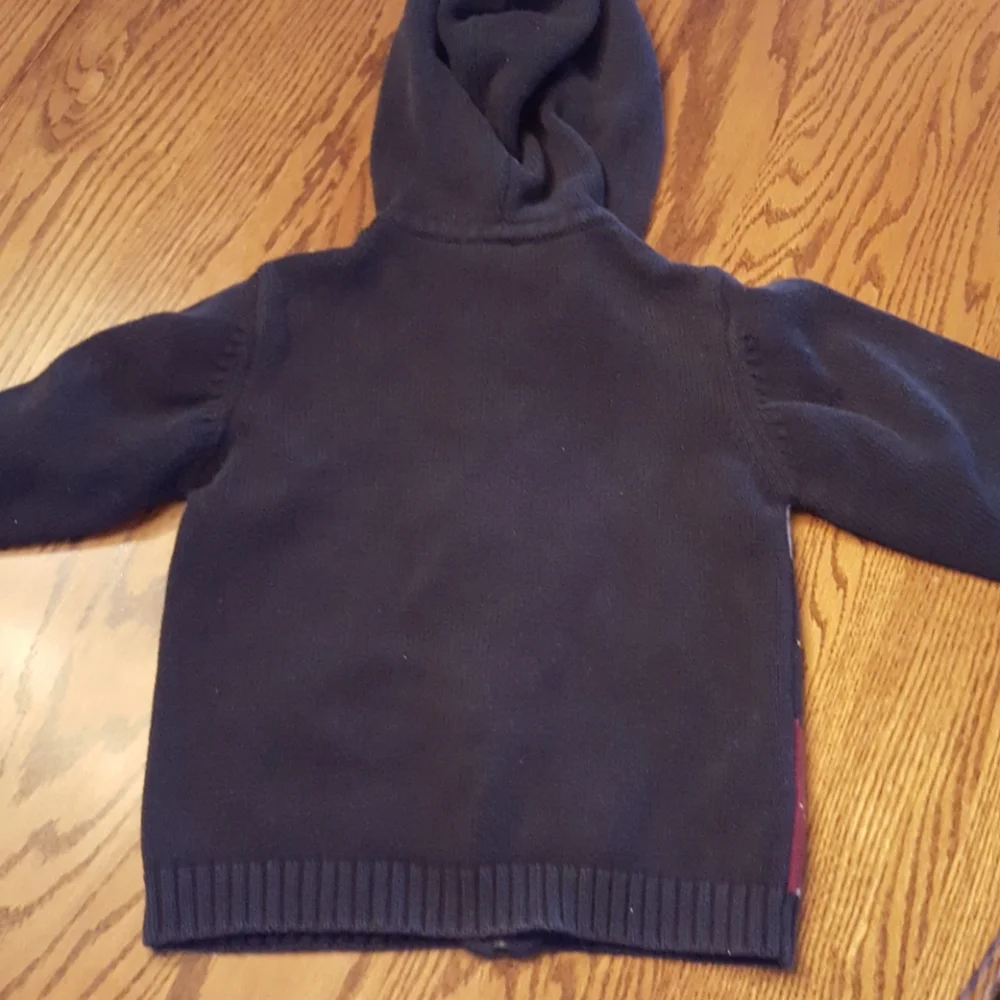 Gymboree Hooded Argyle Zip Front Sweater Sz 3T